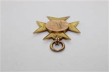 1899 W.W.M.C.C. Cross 9K Gold Medal with soldered emblem Won by G. Whiting