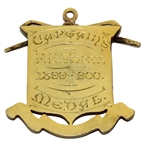 1899-1900 City Of Newcastle Golf Club Captains 14k Gold Medal Won by F. E. Thew