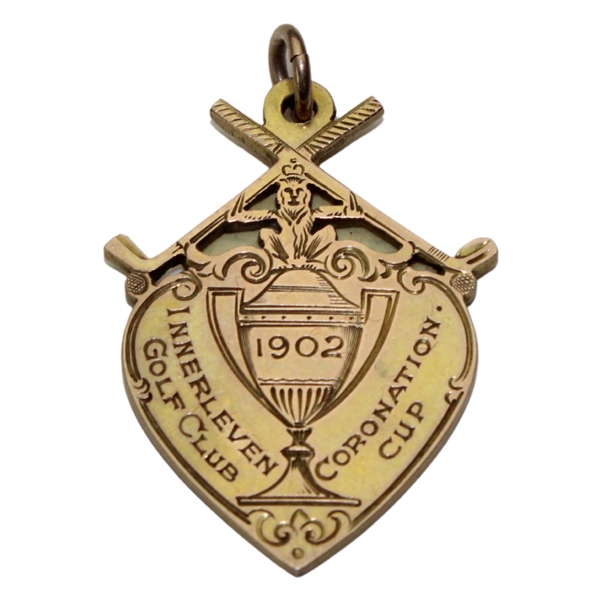 1910 Innerleven Golf Club Coronation Cup 9K gold Medal Won by B. Hall Blyth Jr.