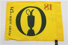 Xander Schauffle Signed 2024 The Open Championship at Royal Troon Flag JSA ALOA