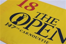 Francesco Molinari Signed 2018 The OPEN at Carnoustie Screen Flag JSA ALOA