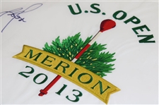Justin Rose Signed 2013 US Open at Merion Embroidered Flag JSA ALOA