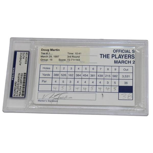 Nick Faldo & D. Martin Signed 1997 The Players Championship Official Scorecard PSA/DNA Authentic AUTO
