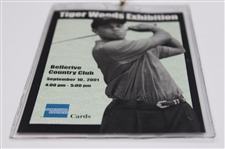2001 Tiger Woods Exhibition at Bellerive CC Pass in Lanyard - September 10th, 2001