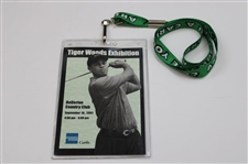 2001 Tiger Woods Exhibition at Bellerive CC Pass in Lanyard - September 10th, 2001
