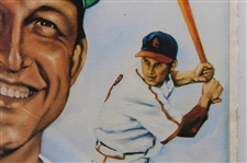 MLB HoFer Stan Musial Signed Oversize HoF/Hits/MVP Robert Simons 1985 Print JSA ALOA
