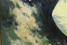 Original Oil Painting of Faldo Blasting from the Bunker by Artist Bernard Willington - Framed