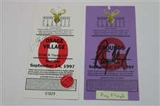 Langer, Floyd, Green, Nelson & others Signed Various Tickets/Guides/Parings JSA ALOA