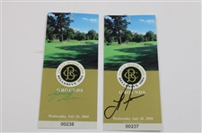 Langer, Floyd, Green, Nelson & others Signed Various Tickets/Guides/Parings JSA ALOA