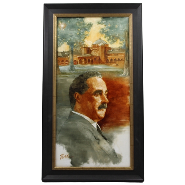 Original Architect Tom Bendelow at Medinah Oil Painting Signed by Artist Robert Fletcher - Framed