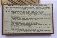 Augusta CC Southeastern Open Bobby Jones 50th Anniversary Ltd Player Gift Bronze Medal in Box