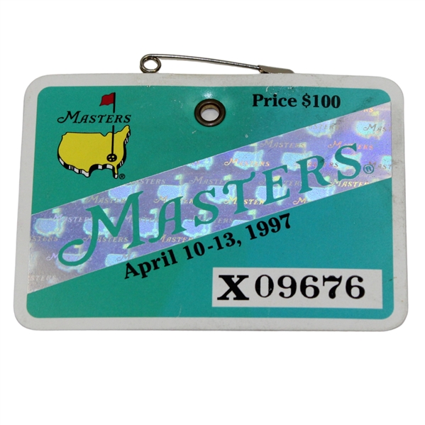 1997 Masters Tournament SERIES Badge #X09676 - Tiger Woods Winner