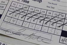 Kite, Sutton, Janzen & Seven (7) Others Signed 1998-99 Players Championship Official Scorecards