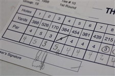 Kite, Sutton, Janzen & Seven (7) Others Signed 1998-99 Players Championship Official Scorecards