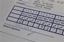 Perry, Pavin, Leonard & Seven (7) Others Signed 1998-99 Bay Hill Invitational Official Scorecards