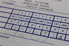 Perry, Pavin, Leonard & Seven (7) Others Signed 1998-99 Bay Hill Invitational Official Scorecards