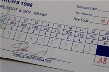 Singh, Sluman, Price & Seven (7) Others Signed 1998-99 Doral Ryder Open Official Scorecards