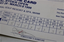 Singh, Sluman, Price & Seven (7) Others Signed 1998-99 Doral Ryder Open Official Scorecards