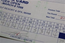 Langer, Duval, Azinger & Seven (7) Others Signed 1998-99 Doral-Ryder Open Official Scorecards