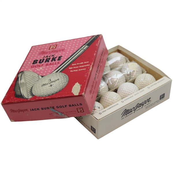 Full Dozen Jack Burke MacGregor Golf Balls in Original Box & 2/3 Sleeves