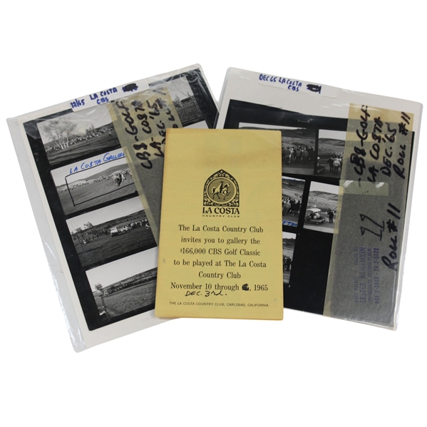 1965 La Costa Country Club Program w/Lester Nehamkin Photo Sheets/Negatives