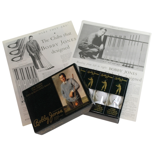 Full Dozen bobby Jones Callaway Golf Balls in Original Box & Sleeves w/2 Club Articles