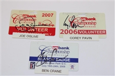 Fifteen (15) Various Greater Milwaukee Open Winners Signed Tickets/Badges/Credentials JSA ALOA