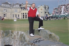 Jack Nicklaus Signed 16x20 St Andrews Swilken Bridge Open Farewell Photo JSA ALOA