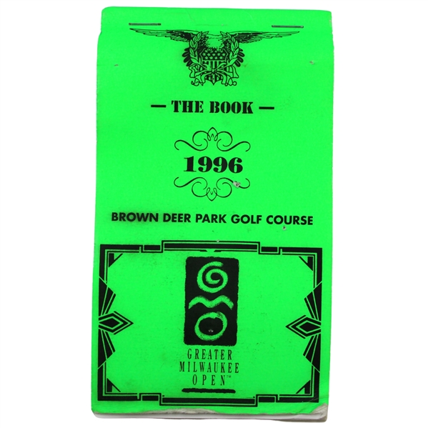 1996 GMO Yardage Book from Tiger Woods Pro Debut Signed by Payne, Zinger & Stricker JSA ALOA
