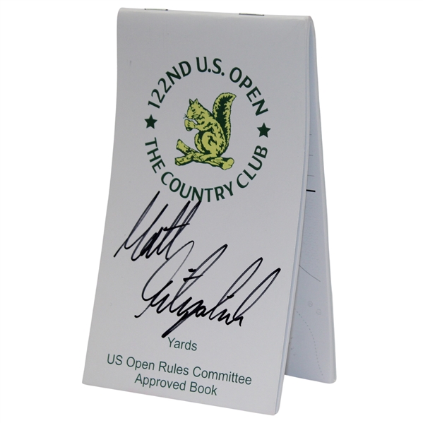 Champion Matt Fitzpatrick Signed 2022 US Open at The Country Club Yardage Book JSA ALOA