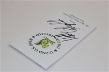 Champion Matt Fitzpatrick Signed 2022 US Open at The Country Club Yardage Book JSA ALOA