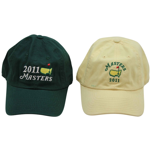 2011 Masters Tournament Green & Lt Yellow Dated Caddy Hats
