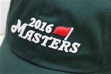 Four (4) 2016 Masters Caddy Hats - Green Circle Logo, Rectangle Patch, Top Dated & Under Dated