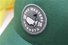 Four (4) 2016 Masters Caddy Hats - Green Circle Logo, Rectangle Patch, Top Dated & Under Dated