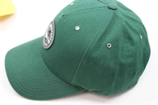 Four (4) 2016 Masters Caddy Hats - Green Circle Logo, Rectangle Patch, Top Dated & Under Dated