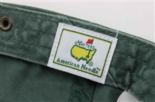 Four (4) 2016 Masters Caddy Hats - Green Circle Logo, Rectangle Patch, Top Dated & Under Dated