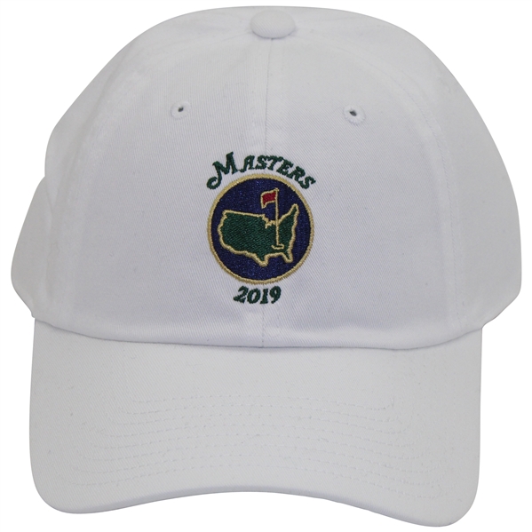 2019 Masters Tournament Embroidered Navy Circle Logo White Hat - New w/Tag