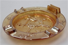 Classic Golfer with Club & Bag Glass Ash Tray w/Golf Themed Perimeter