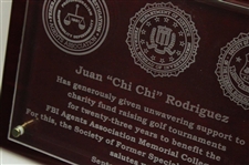 Chi Chi Rodriguez's FBI Association Memorial College Fund Plaque September 12th, 2016