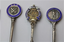 Seven (7) Various Vintage Golf Themed Sterling Silver Spoons