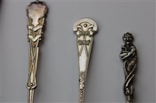 Eight (8) Various Vintage Golf Themed Sterling Silver Spoons