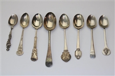 Eight (8) Various Vintage Golf Themed Sterling Silver Spoons