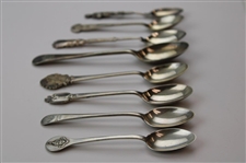 Eight (8) Various Vintage Golf Themed Sterling Silver Spoons