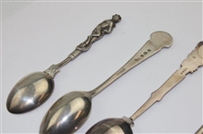 Eight (8) Various Vintage Golf Themed Sterling Silver Spoons