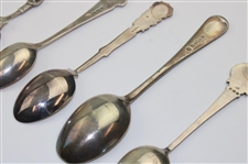 Eight (8) Various Vintage Golf Themed Sterling Silver Spoons
