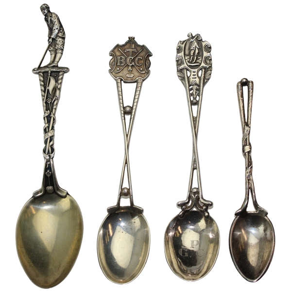 Four (4) Various Vintage Golf Themed Sterling Silver Spoons