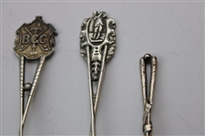 Four (4) Various Vintage Golf Themed Sterling Silver Spoons
