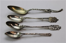 Four (4) Various Vintage Golf Themed Sterling Silver Spoons