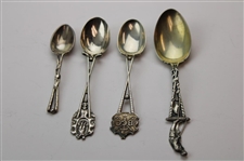 Four (4) Various Vintage Golf Themed Sterling Silver Spoons