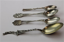 Four (4) Various Vintage Golf Themed Sterling Silver Spoons